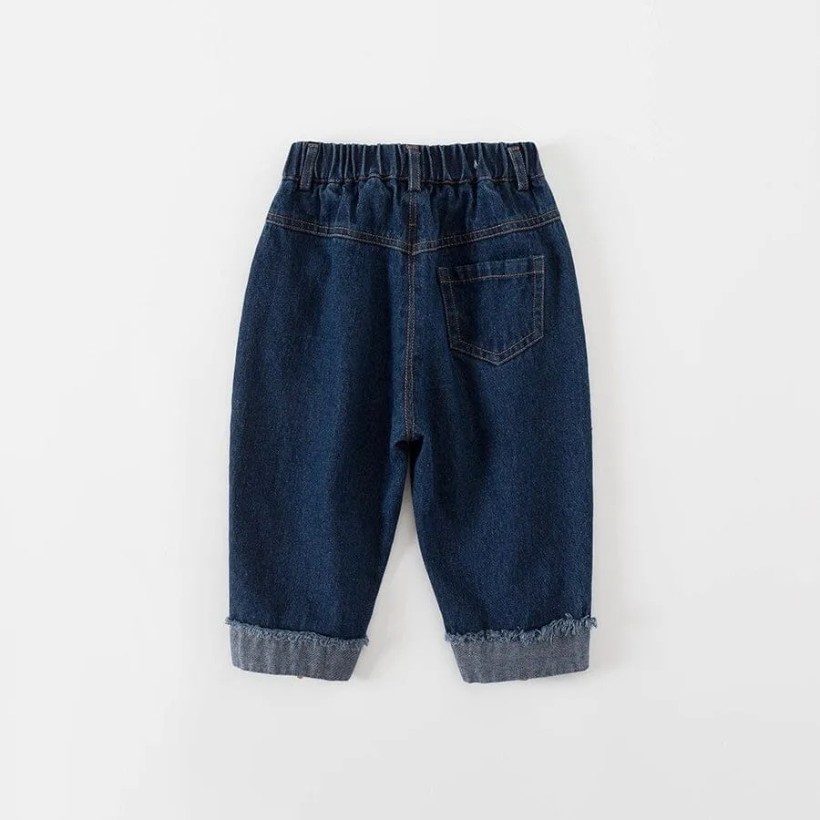 3D Cartoon Cloud Denim Pants