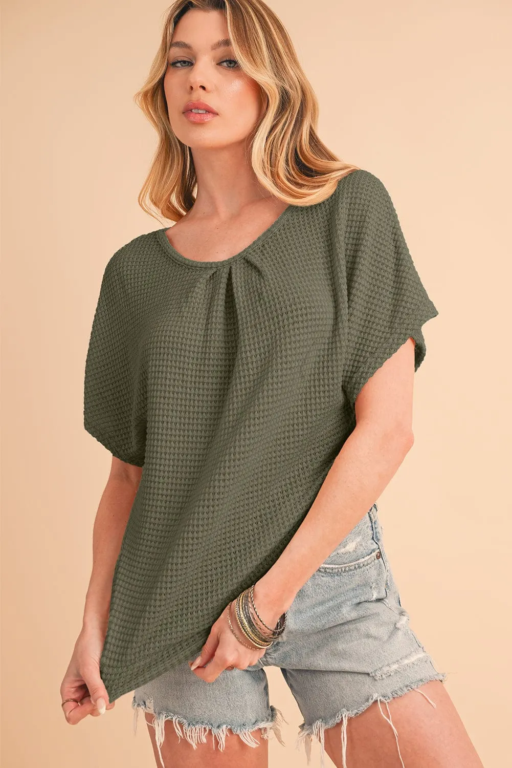 Abbie Lace Waffle Top
