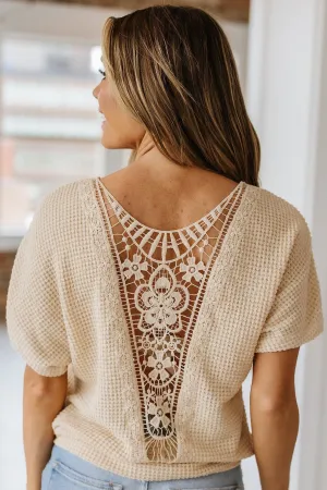 Abbie Lace Waffle Top