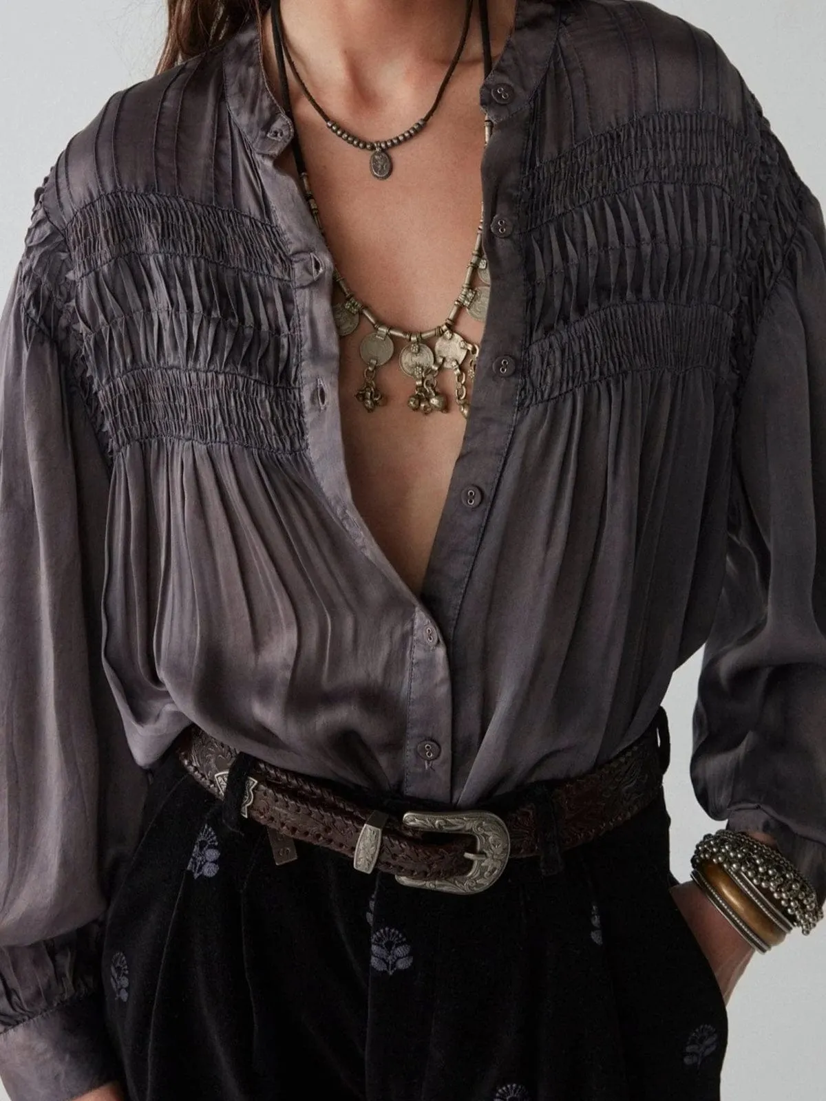 Aida Blouse - Silver