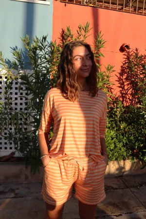 ALMA-TSHIRT - ORANGE PEACH STRIPE
