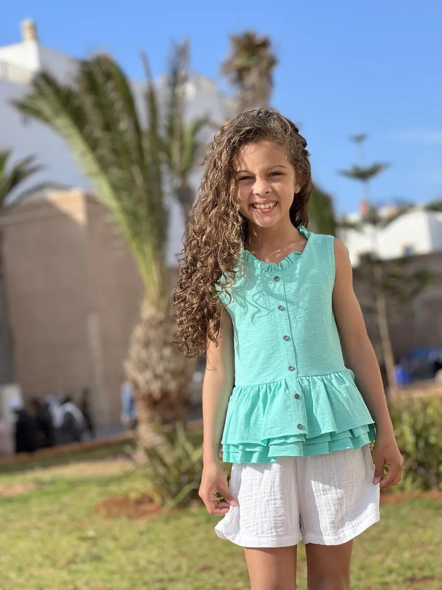 Aqua Peplum Top..