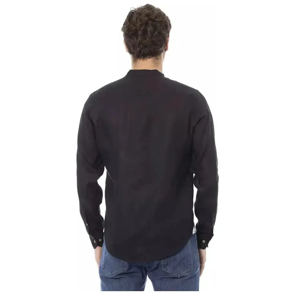 Baldinini Trend Black Lyocell Men Shirt