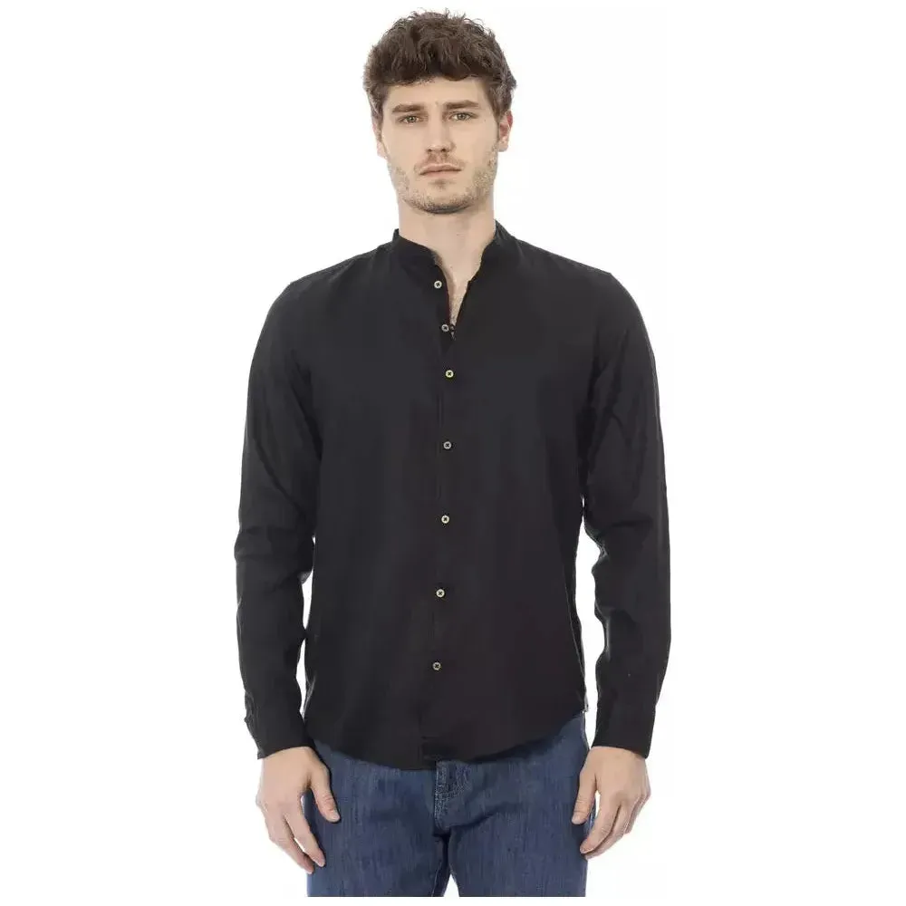 Baldinini Trend Black Lyocell Men Shirt