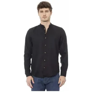 Baldinini Trend Black Lyocell Men Shirt