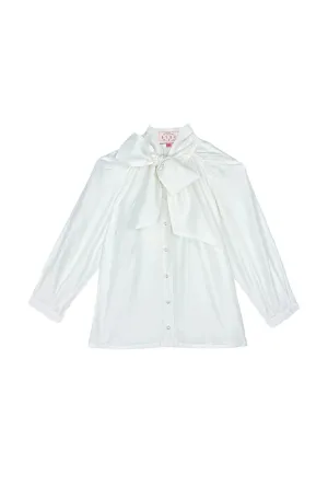 Big Bow Blouse - Sheer White