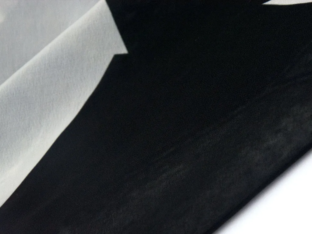 Black Digital Printed Crepe Fabric
