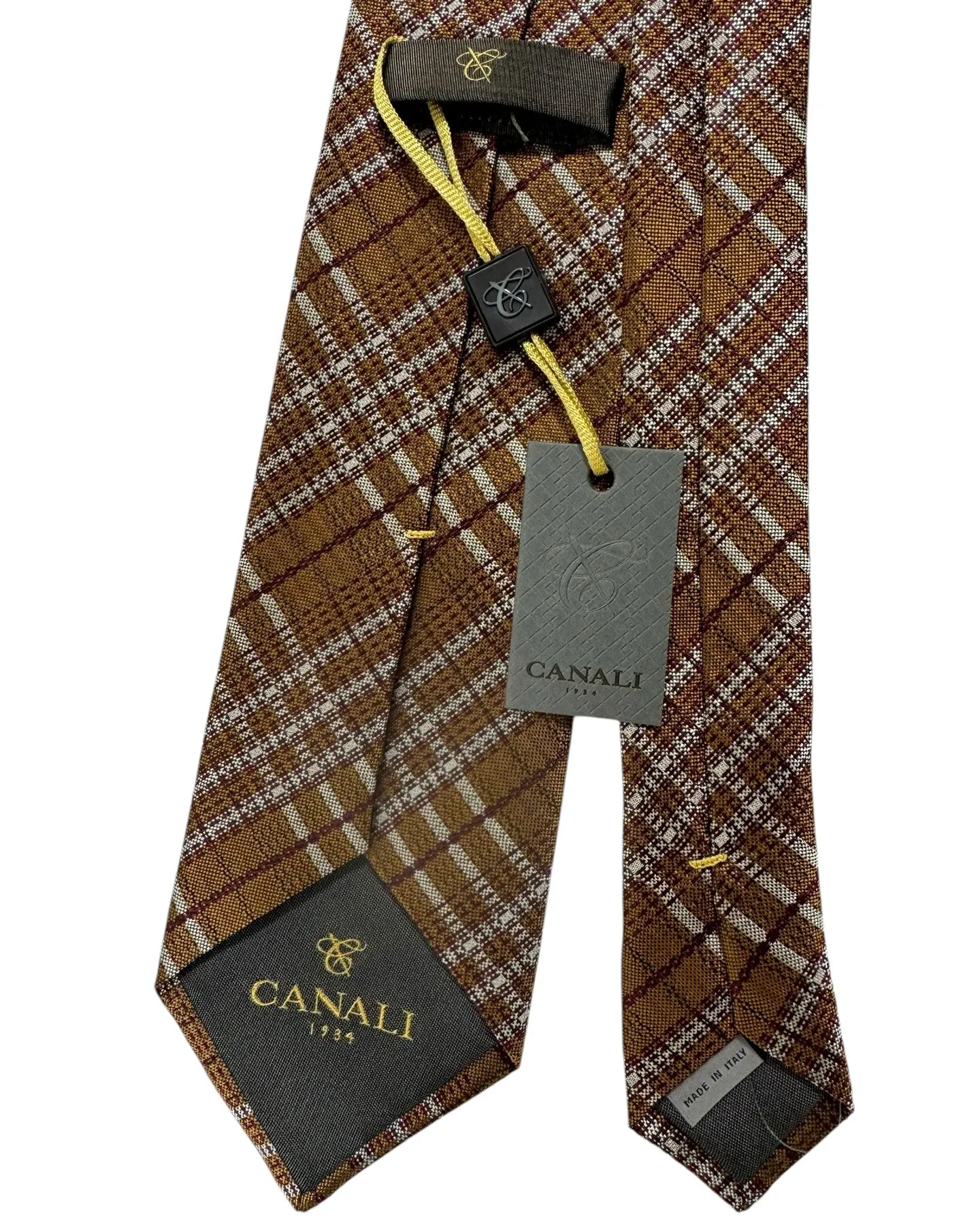 Canali Silk Tie Olive Glen Check - NEW 2024 Collection
