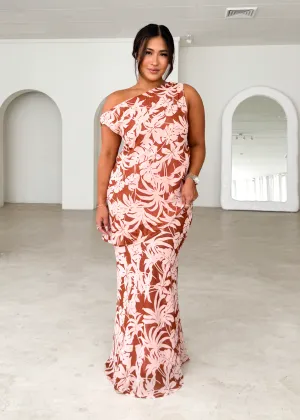 Cartez Off Shoulder Top - Bronze Palm