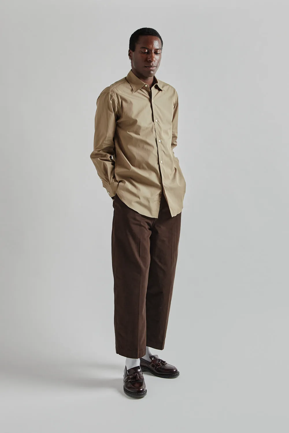 Chambray Classic Shirt - Olive Beige