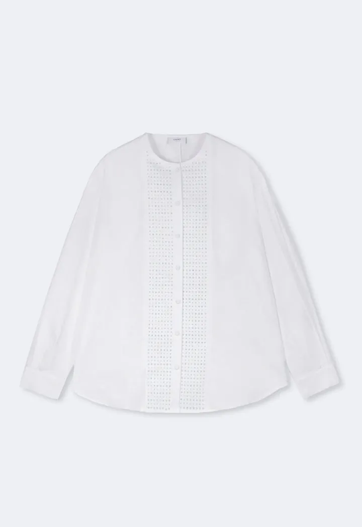 Choice Long Kimono Sleeves Linen Shirt Off White