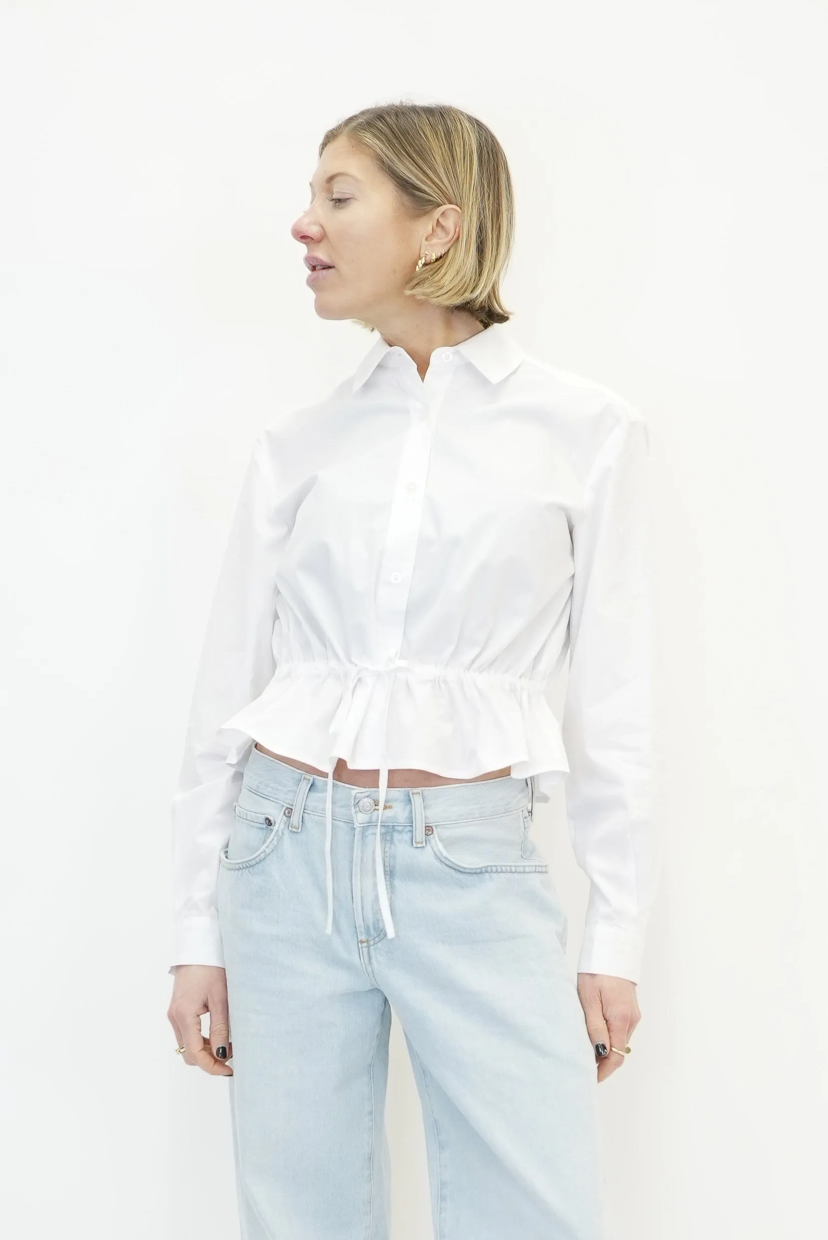CLAIRE WAIST SHIRT IN WHITE