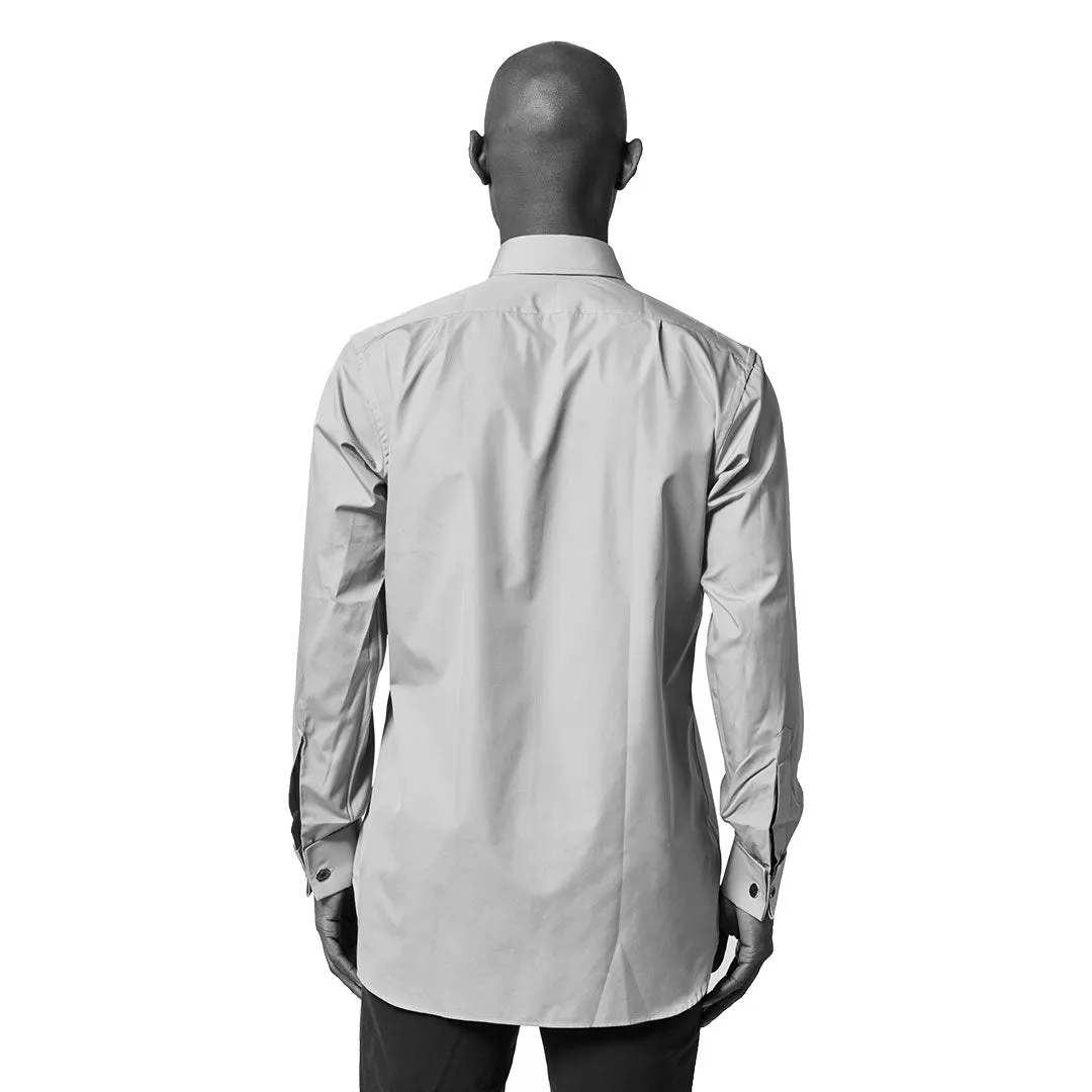 Classic Fit Exclusive End on End Sea Island Cotton Double Cuff in Sky Blue