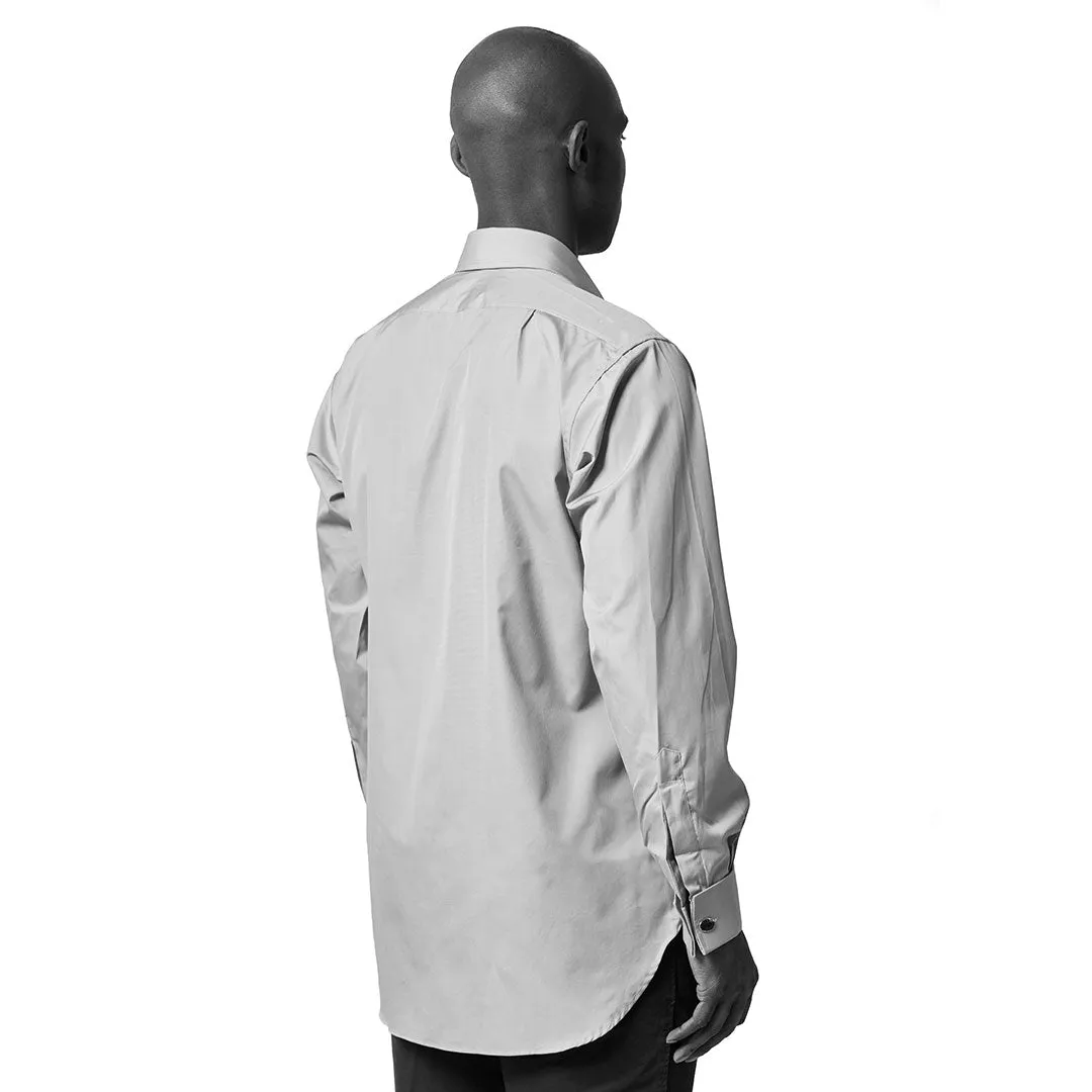 Classic Fit Exclusive End on End Sea Island Cotton Double Cuff in Sky Blue