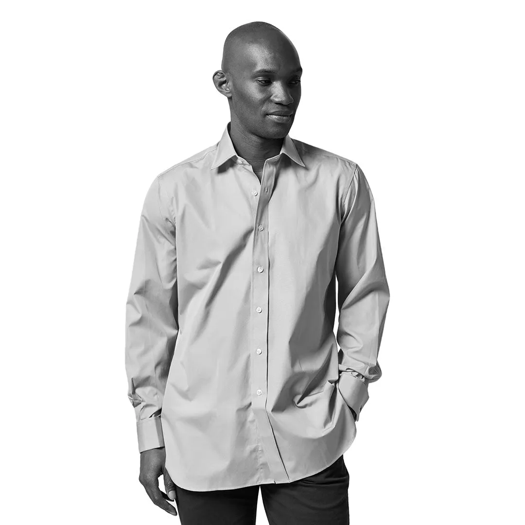 Classic Fit Exclusive End on End Sea Island Cotton Double Cuff in Sky Blue