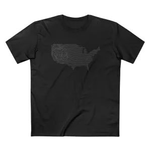 Contiguous USA T-Shirt - Topographical Lines