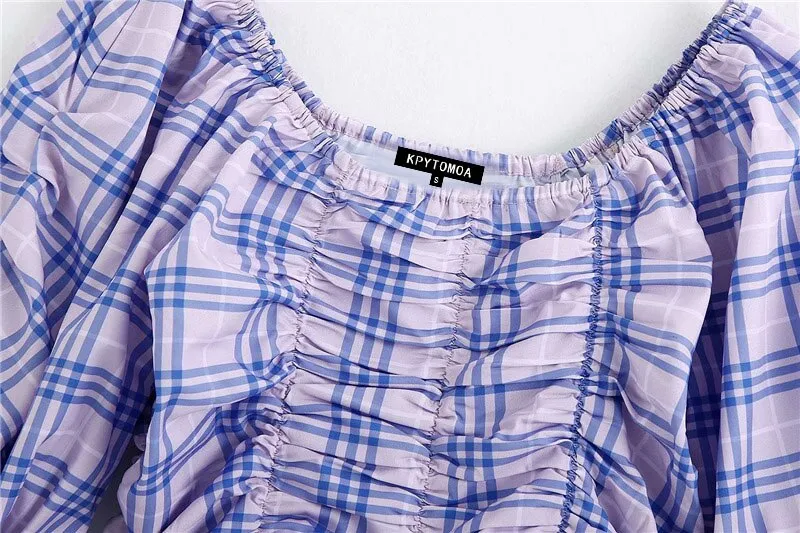 CROPPED CHECKED TOP