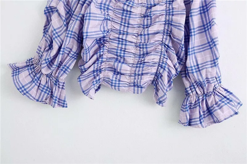CROPPED CHECKED TOP