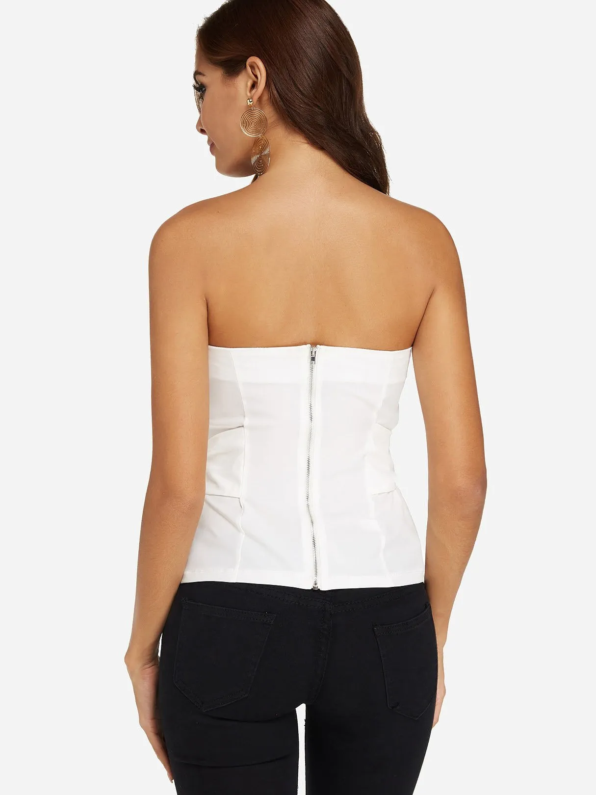 Custom Fashion Backless Zip Back Self Tie Tube Top