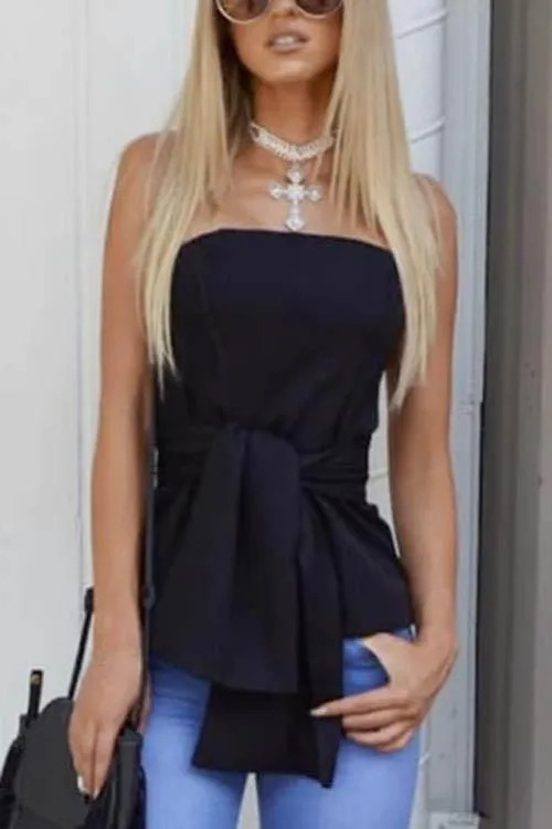 Custom Fashion Backless Zip Back Self Tie Tube Top