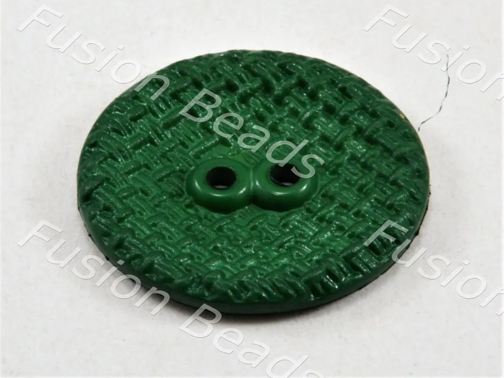 Dark Green Circular Mesh Polyster Button