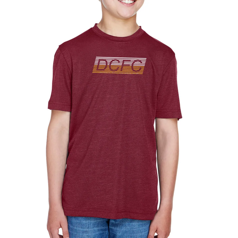 DCFC Youth Lines Performance Tee- Heather Maroon