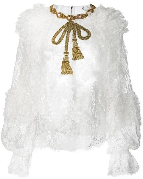 Embellished Bow Lace Blouse *Limited Stock*