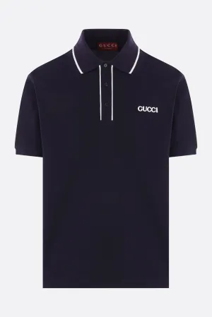 Embroidered Stretch Piquet Polo Shirt