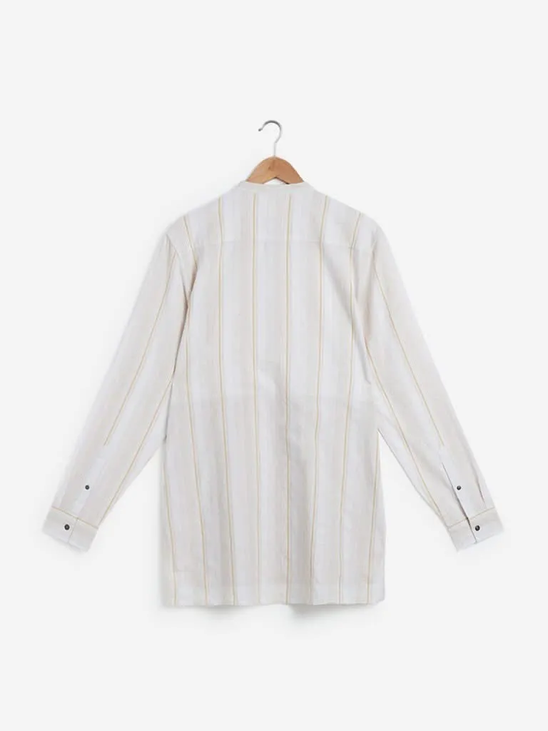 ETA Off White Striped Resort Fit Shirt