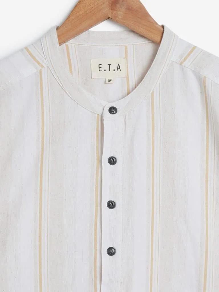 ETA Off White Striped Resort Fit Shirt