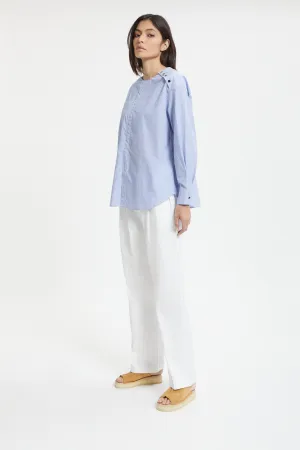 Evora Striped Military Top