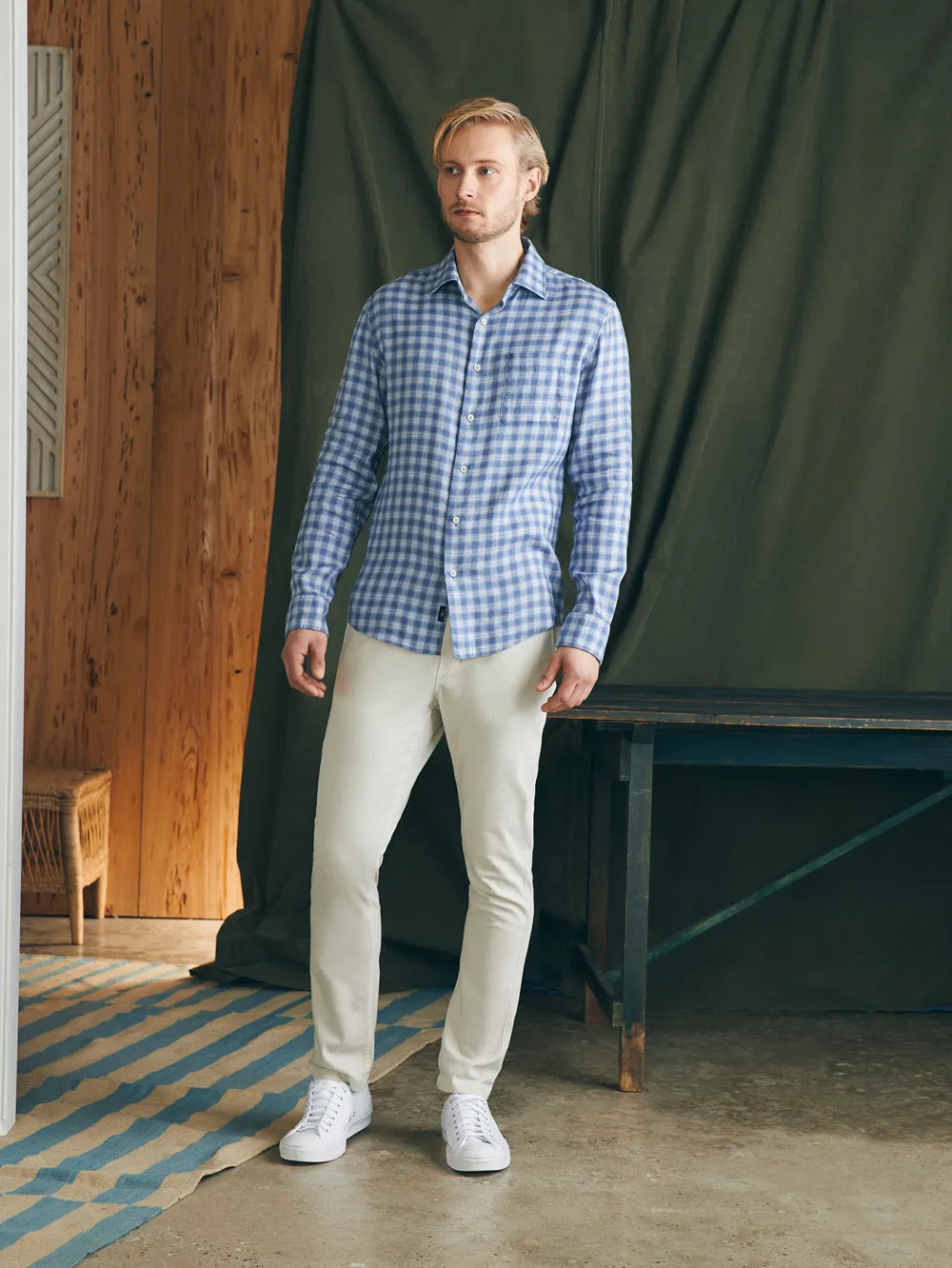 Faherty Weekend Blend Shirt in Rockville Blue Plaid