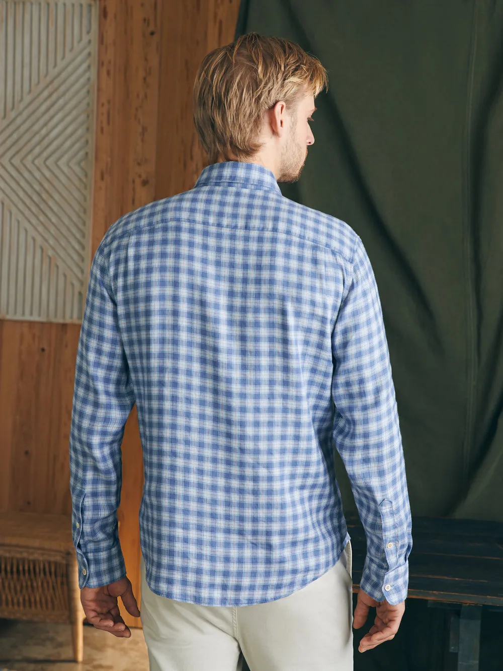 Faherty Weekend Blend Shirt in Rockville Blue Plaid