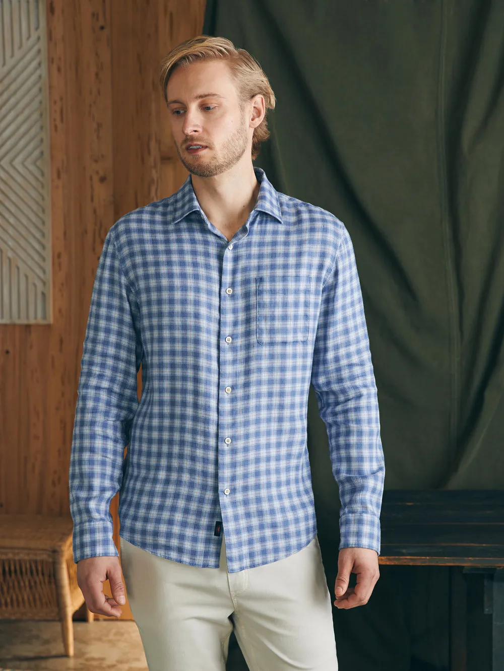 Faherty Weekend Blend Shirt in Rockville Blue Plaid