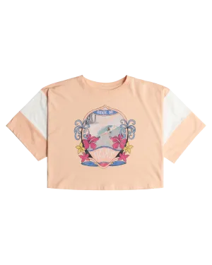 Girls Lets Get It Started T-Shirt in Peach Parfait