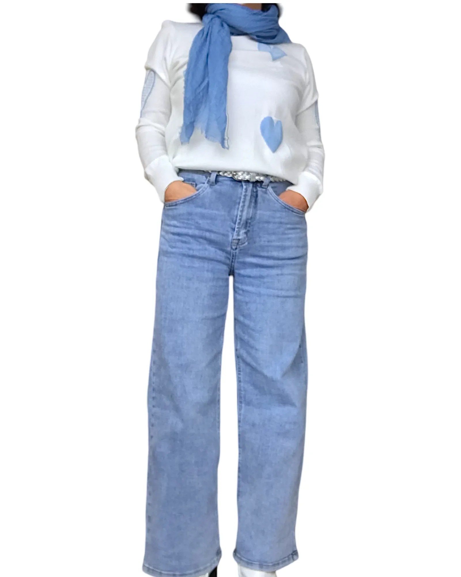 Jeans bleu pâle jambe droite 28 pouces de jambe