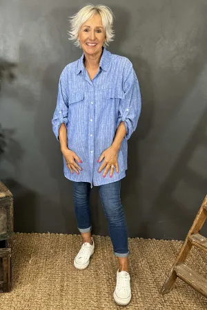 Jessica Stripe Shirt Blue
