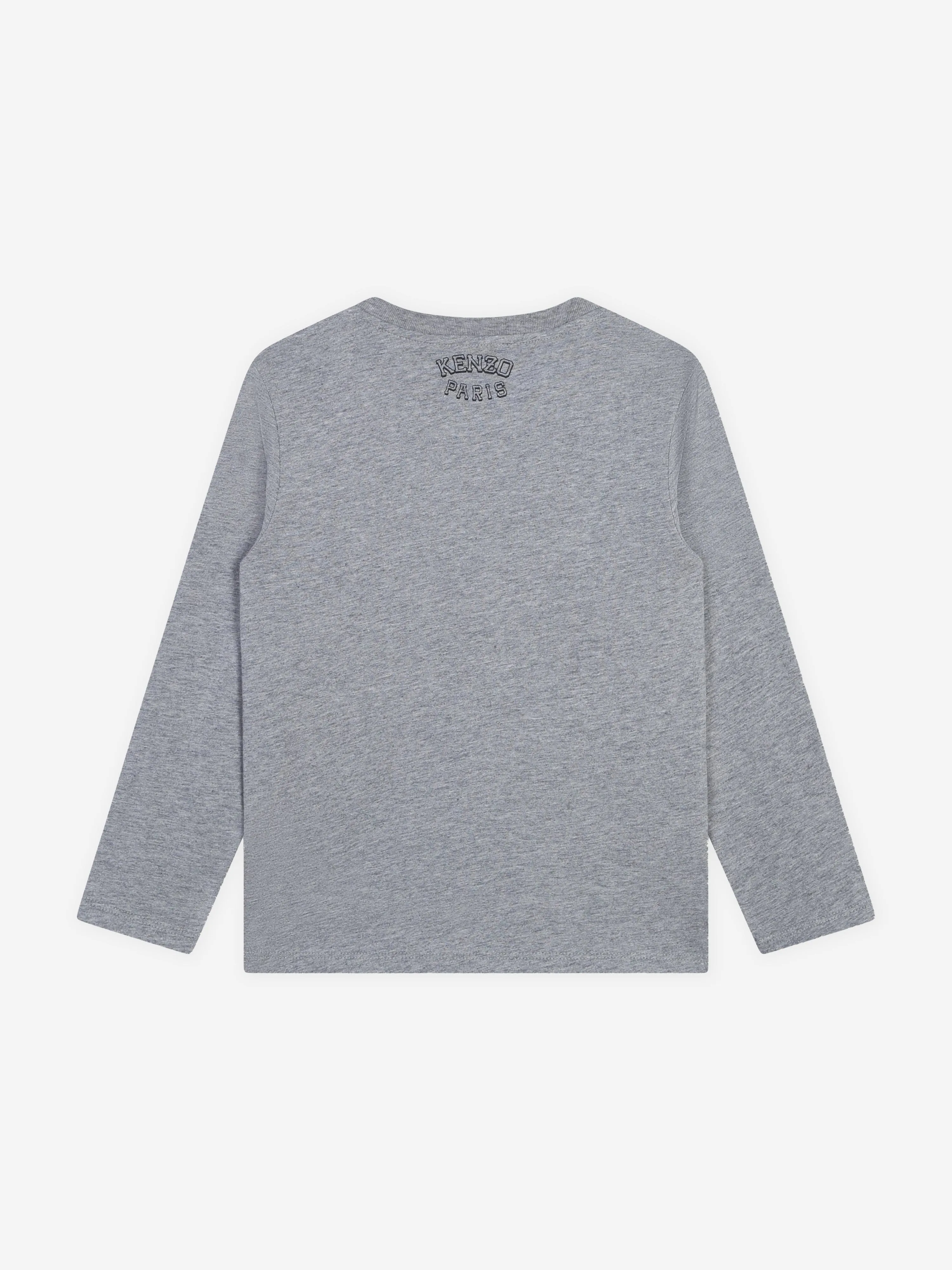KENZO Boys Long Sleeve Logo T-Shirt in Grey