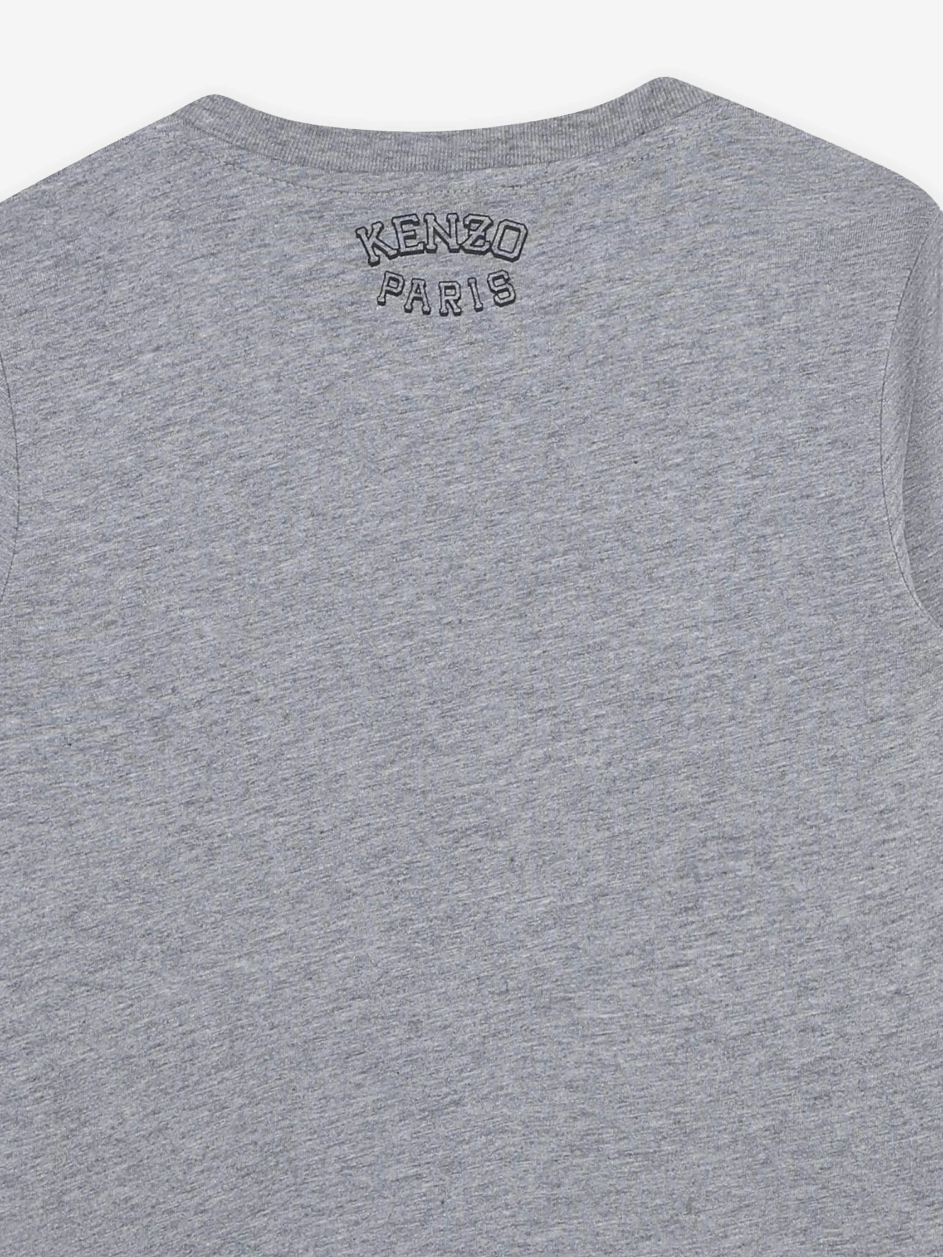 KENZO Boys Long Sleeve Logo T-Shirt in Grey