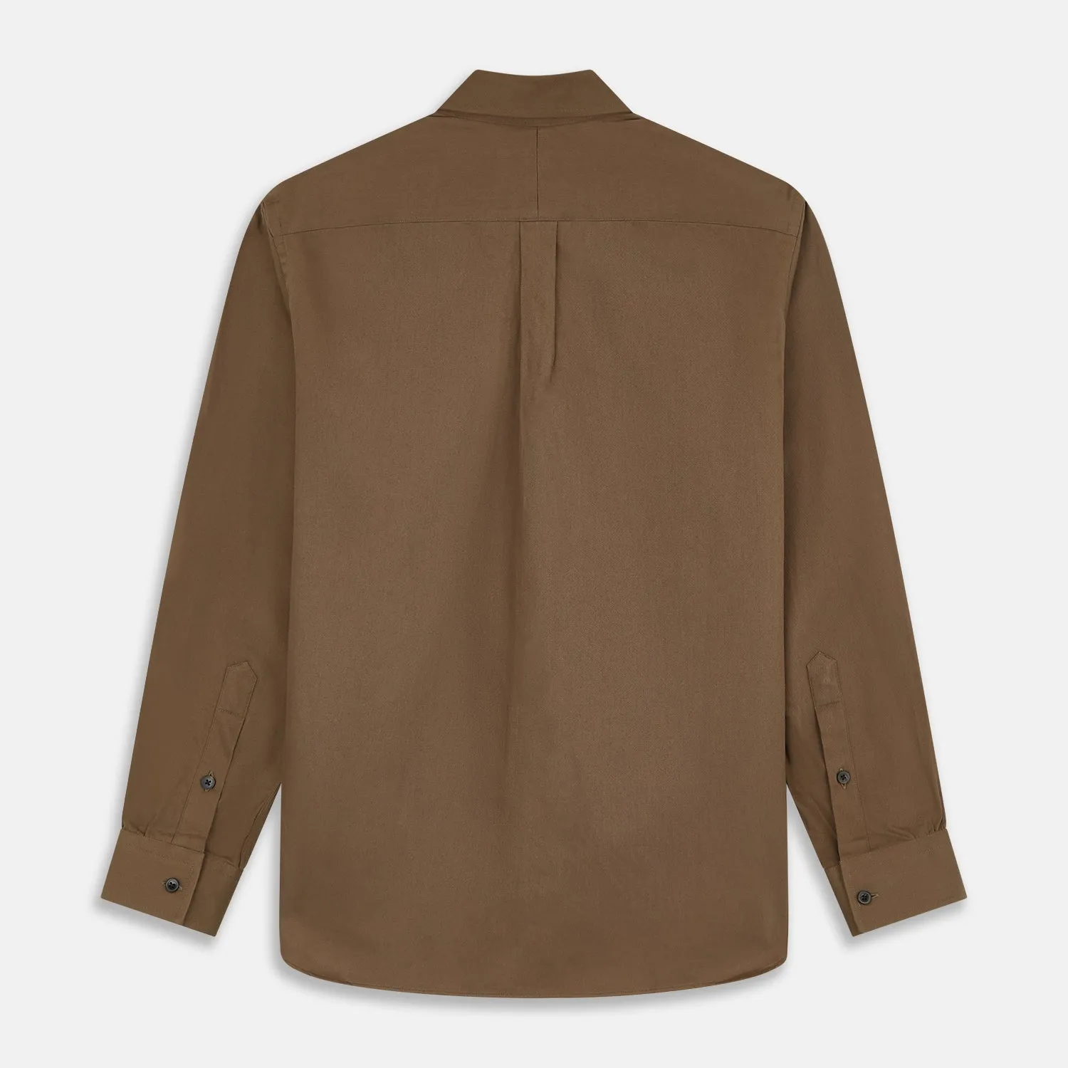 Khaki Weekend Fit Hayne Shirt With Dorset Collar And 1-Button Cuffs