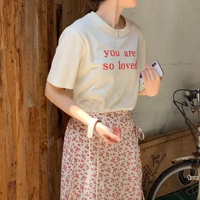 [Korean Style] Champ Letter Print Box Tee