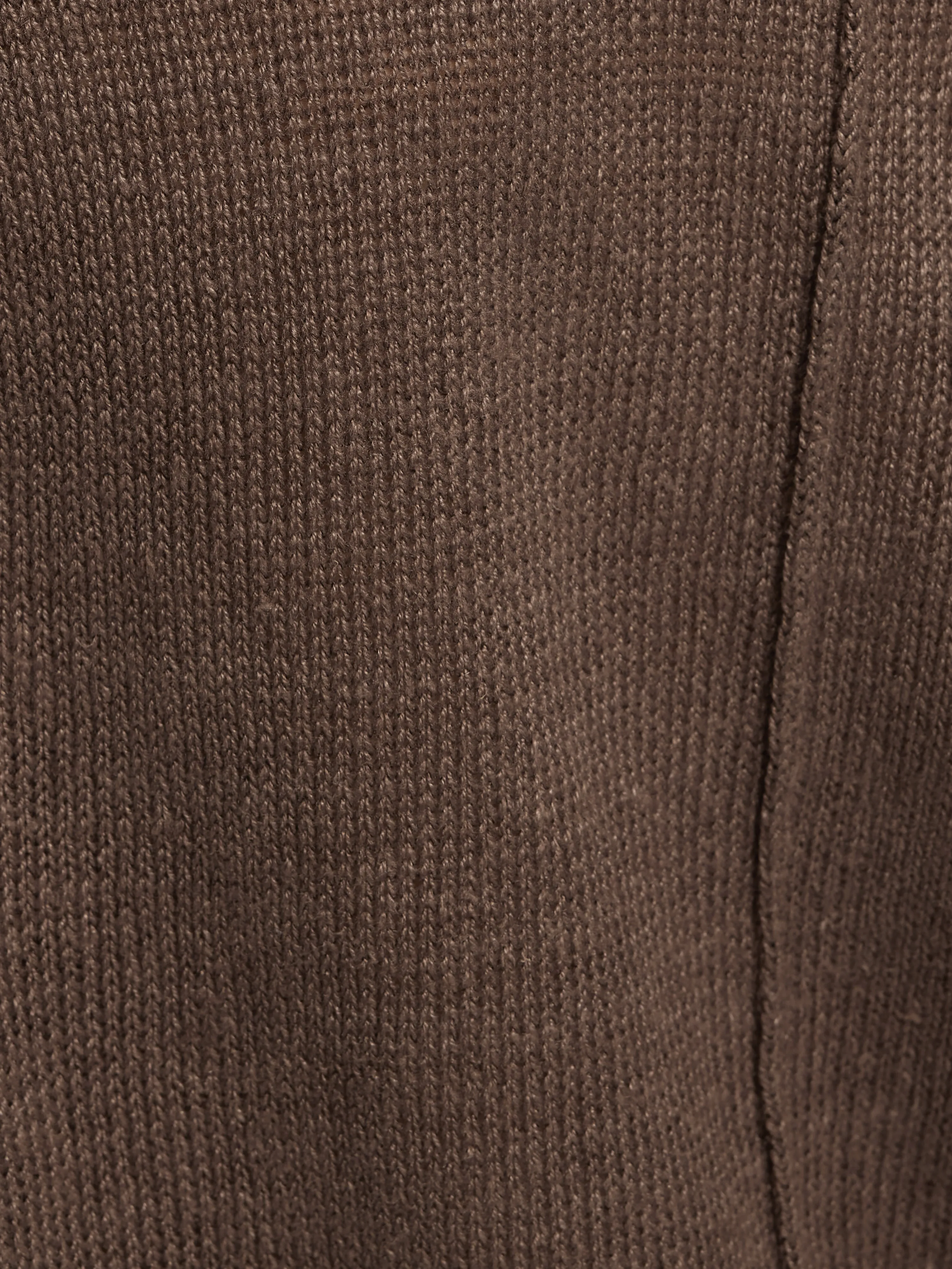 Linen Scoop Neck Knitted T-Shirt | Brown