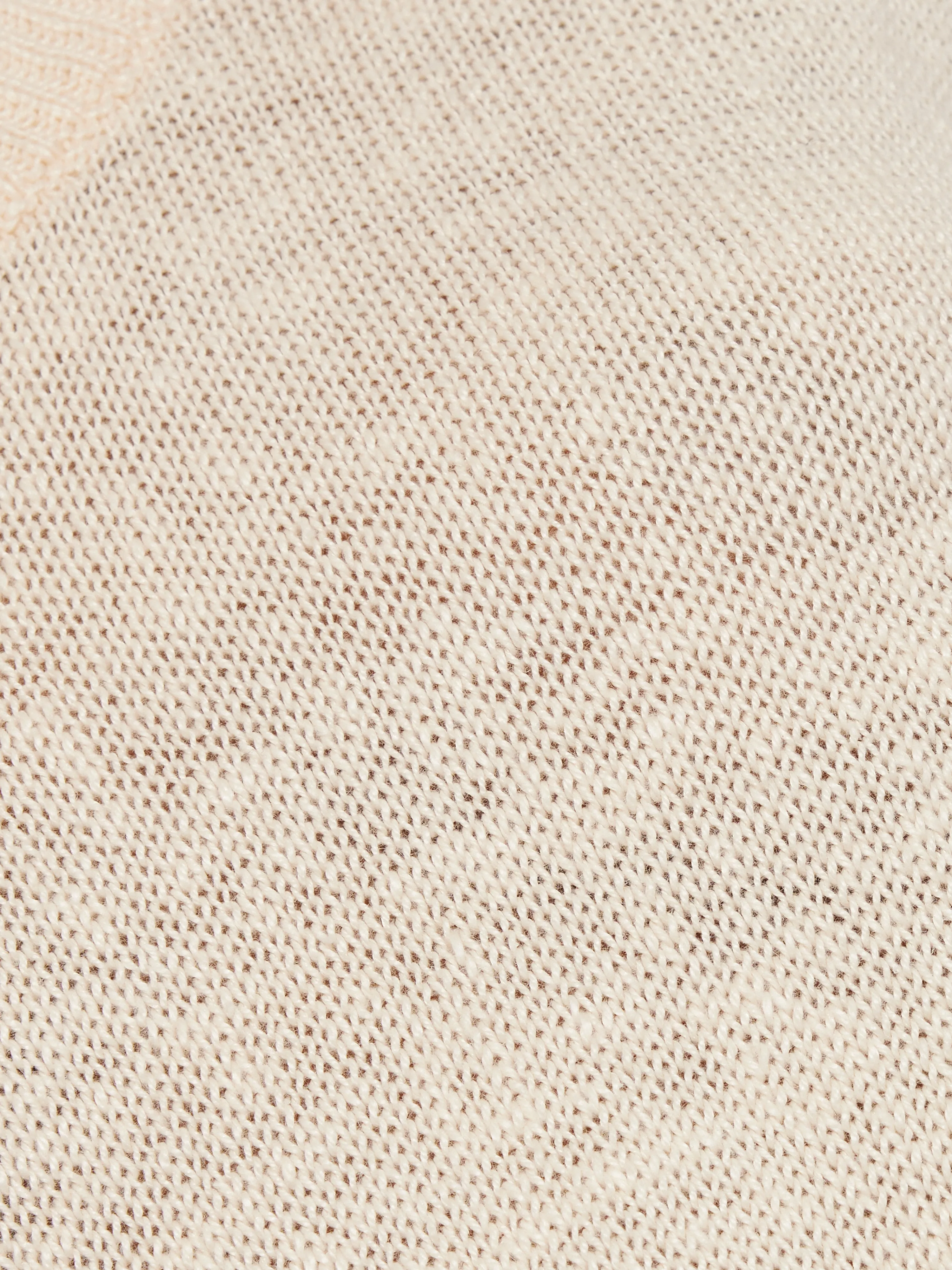 Linen Scoop Neck Knitted T-Shirt | Ivory