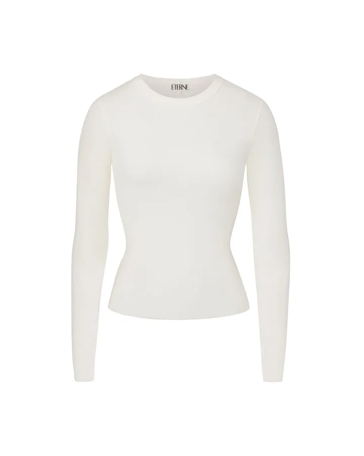 Long Sleeve Fitted Top Black