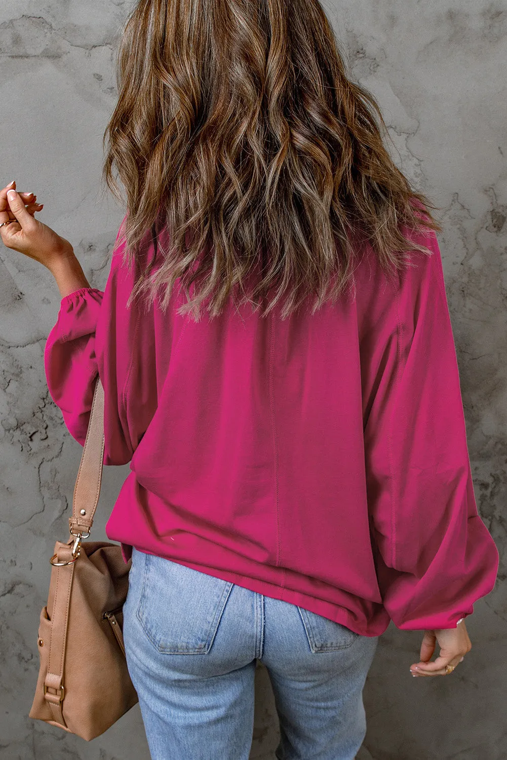 Long Sleeve V Neck Dolman Top