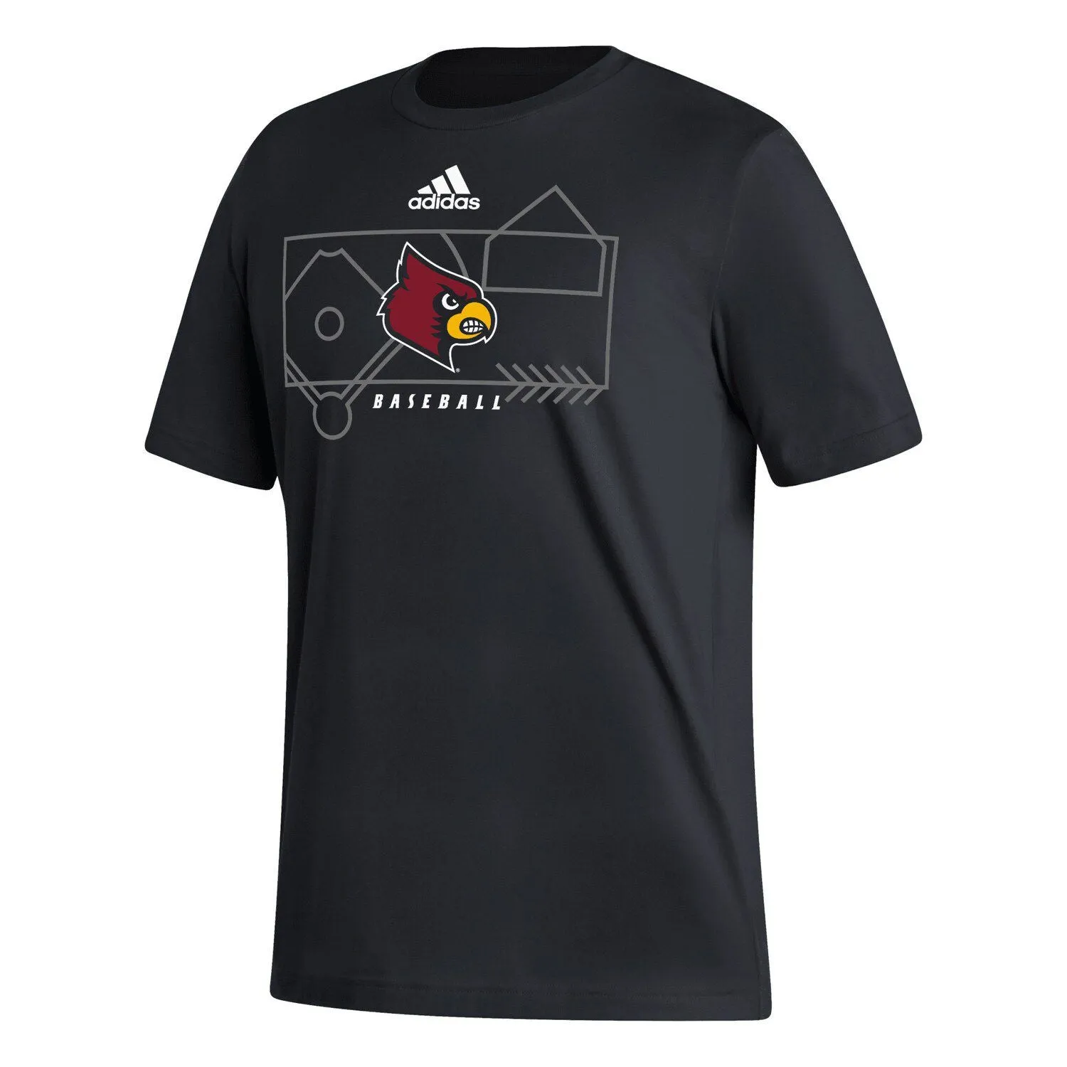Louisville Cardinals Locker Lines Basketball Fresh adidas Men's Black T-Shirt