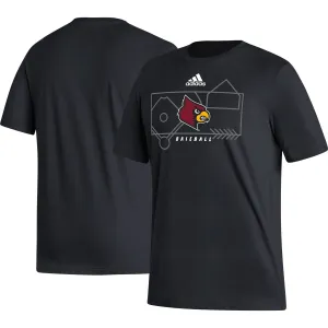Louisville Cardinals Locker Lines Basketball Fresh adidas Men's Black T-Shirt