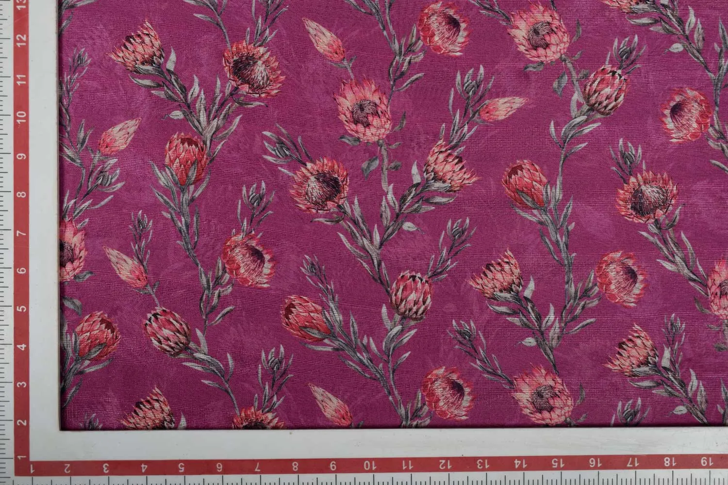 Magenta  Printed Dupion Fabric