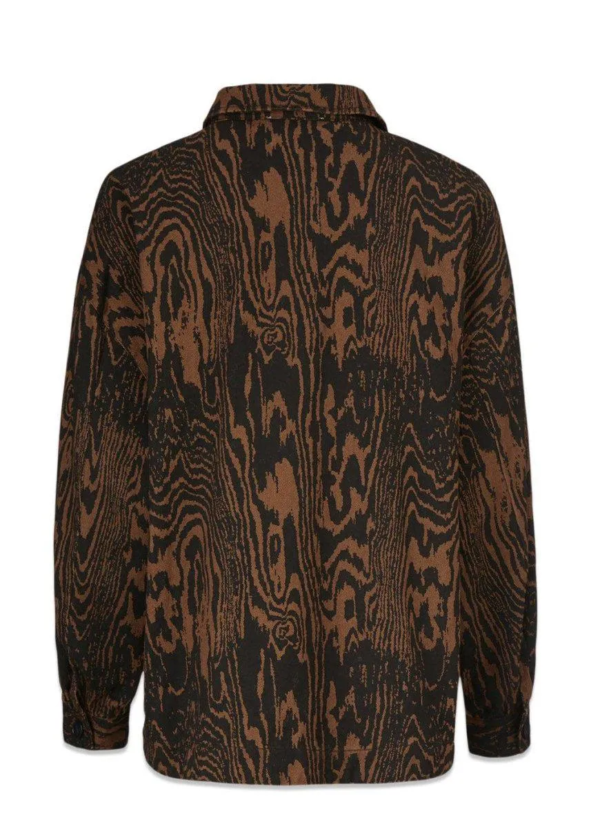 Mateo print shirt - Pecan Wood