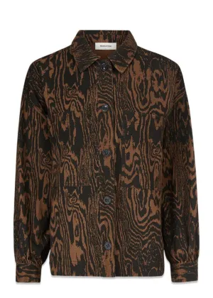 Mateo print shirt - Pecan Wood